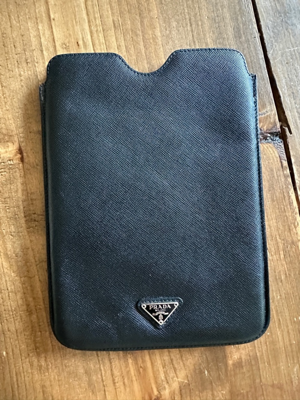 Prada Black Saffiano Leather iPad Mini Sleeve